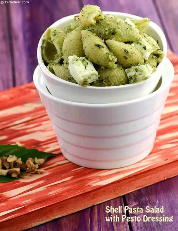 Shell Pasta Salad With Pesto Dressing Recipe