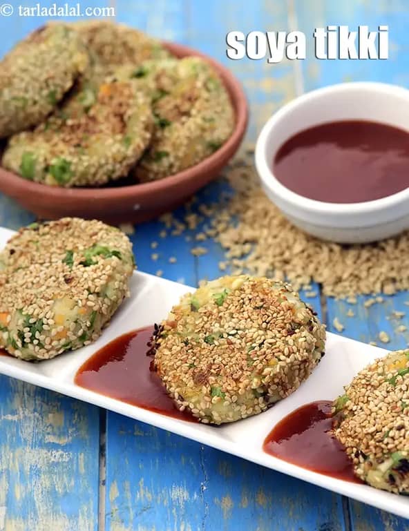 Soya Tikki Recipe (Sesame Soya Tikki)