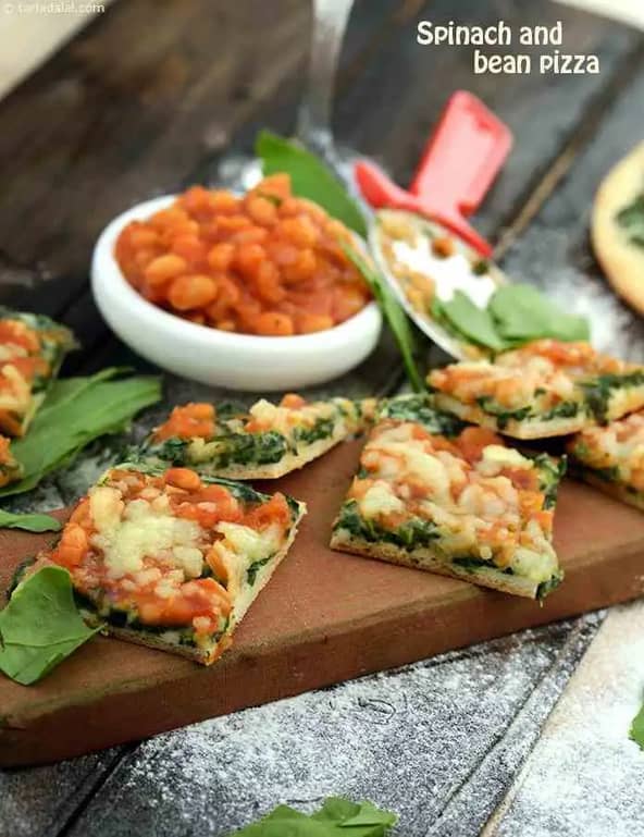 Spinach And Bean Pizza Recipe