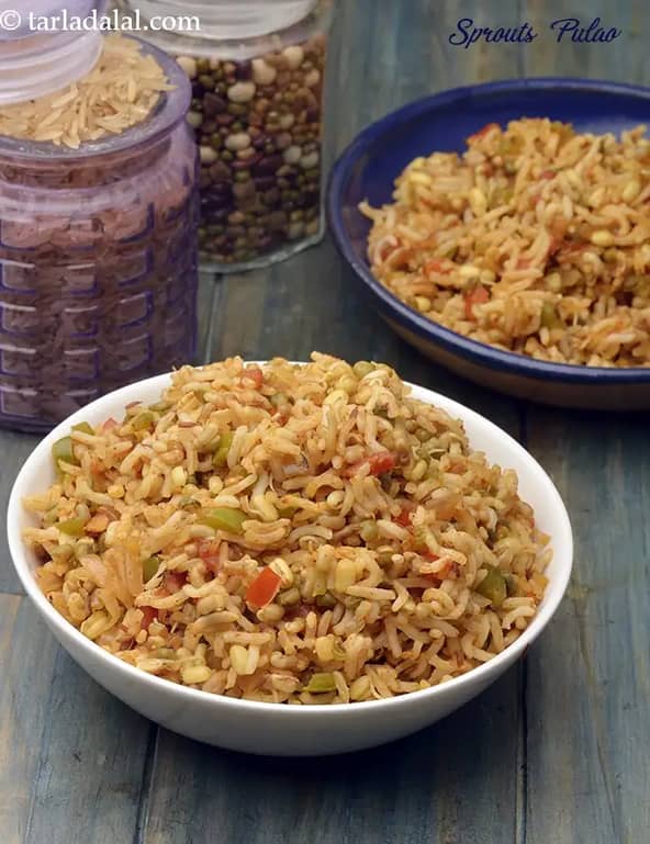 Sprouts Pulao Recipe (Â Moong Matki Pulaoâ)