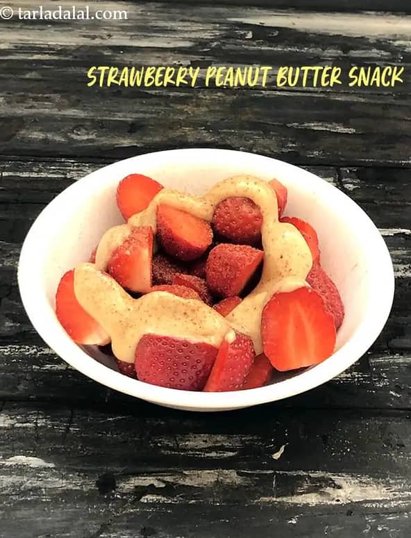 Strawberry Peanut Butter Healthy Indian Snack Recipe