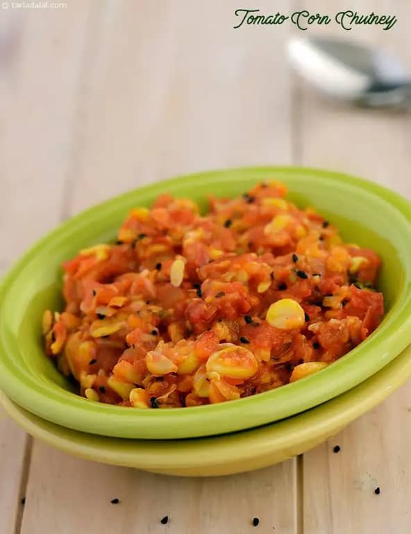 Tomato Corn Chutney Recipe (One Dish Meals)