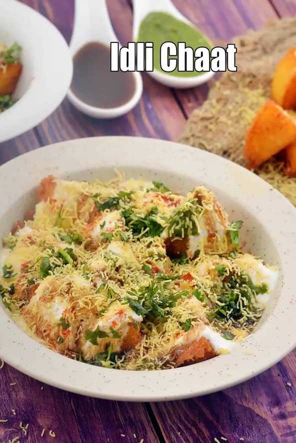 Idli Chaat Recipe (South Indian Idli Chaat)