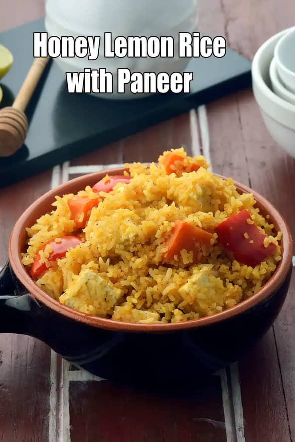 Honey Lemon Rice With Paneer Recipe (Sweet And Sour Rice)