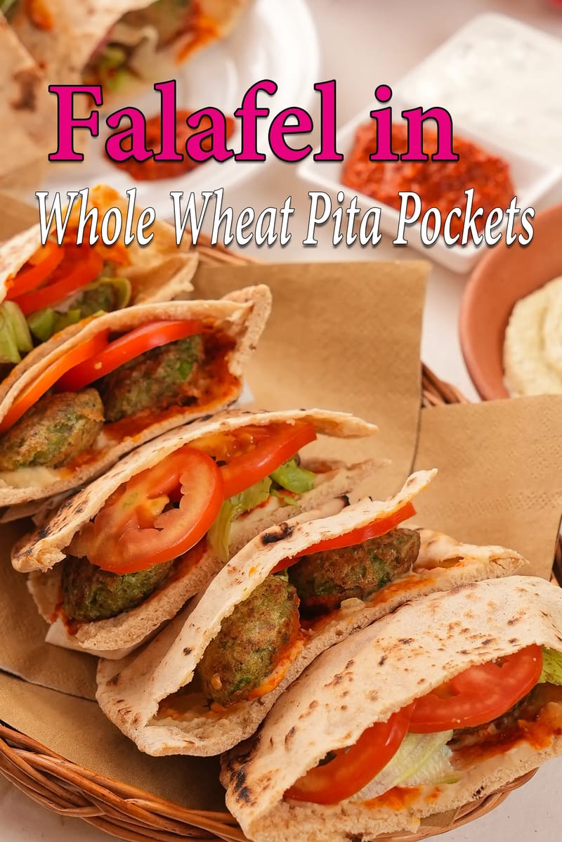 Falafel in whole wheat pita pockets recipe |  healthy Lebanese non fried falafel wrap |  Indian style falafel in wheat pita pockets | | Tarla Dalal
