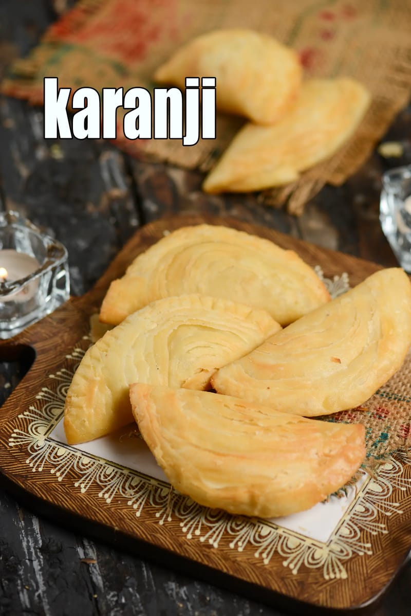 Karanji recipe | Maharashtrian layered karanji | crispy rava karanji | Indian style coconut karanji | | Tarla Dalal