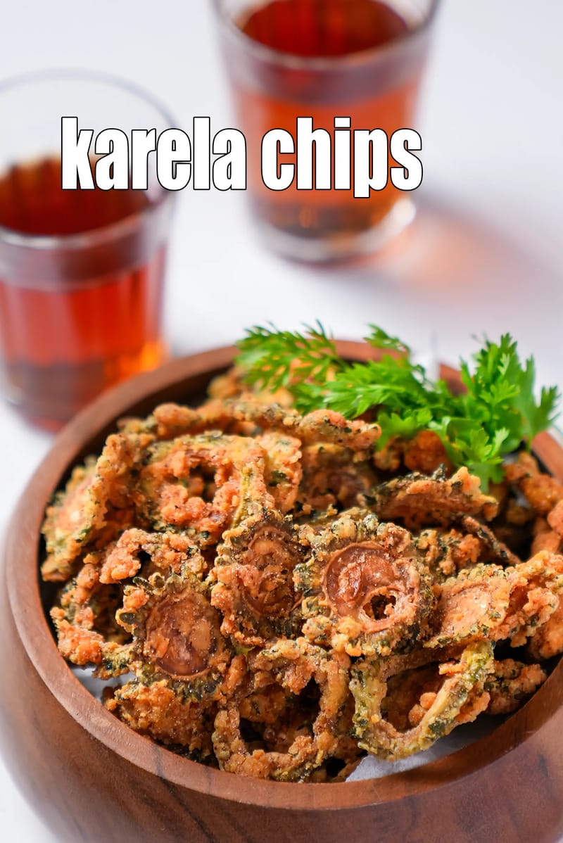 Karela chips recipe | bitter gourd chips | how to make crispy karela - bitter gourd chips | Tarla Dalal