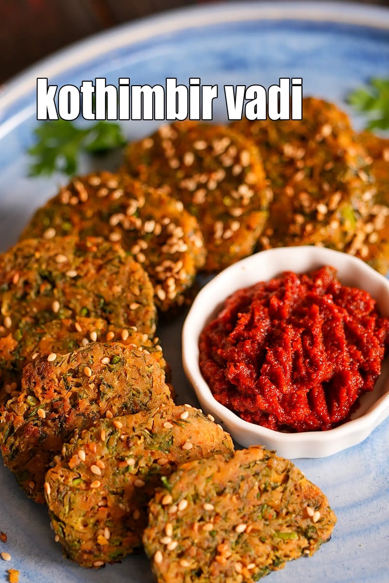 Kothimbir vadi recipe | Maharashtrian tea time snack | crispy Indian kothimbir vadi |  | Tarla Dalal