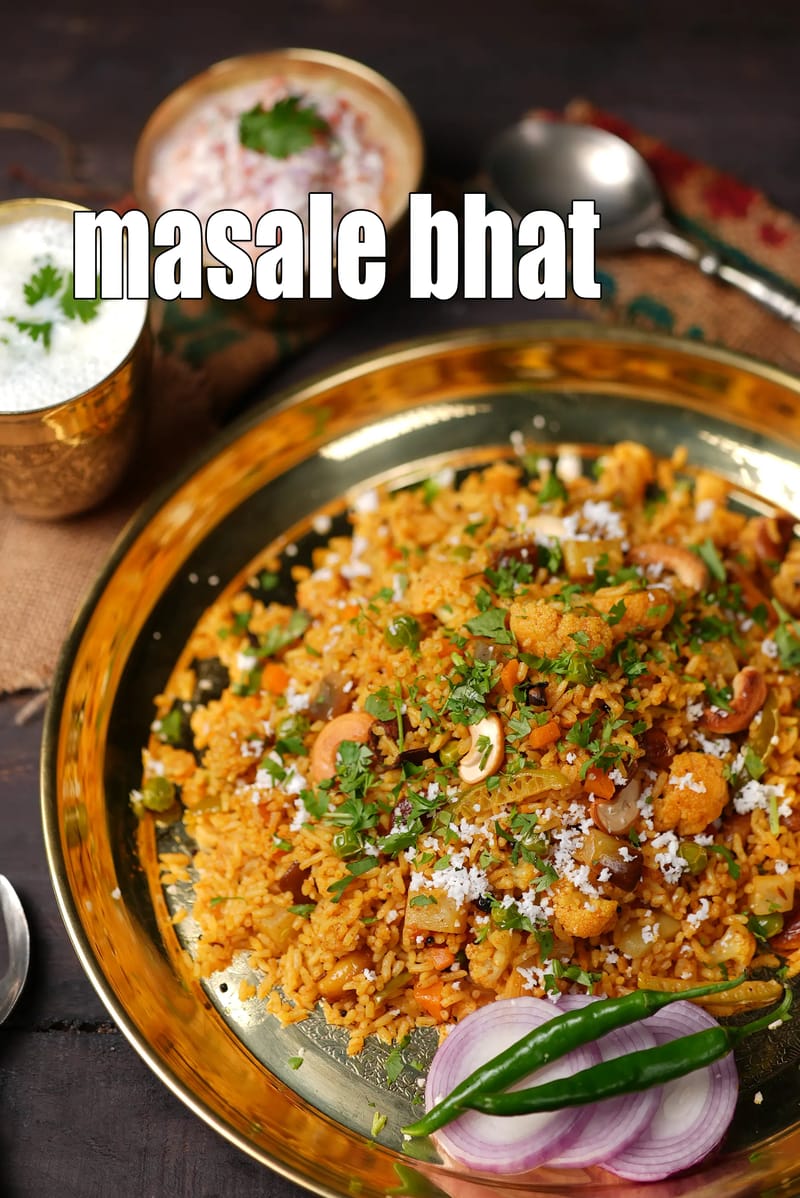 Masale bhat recipe | Maharashtrian masala bhat | Indian style masala rice | | Tarla Dalal