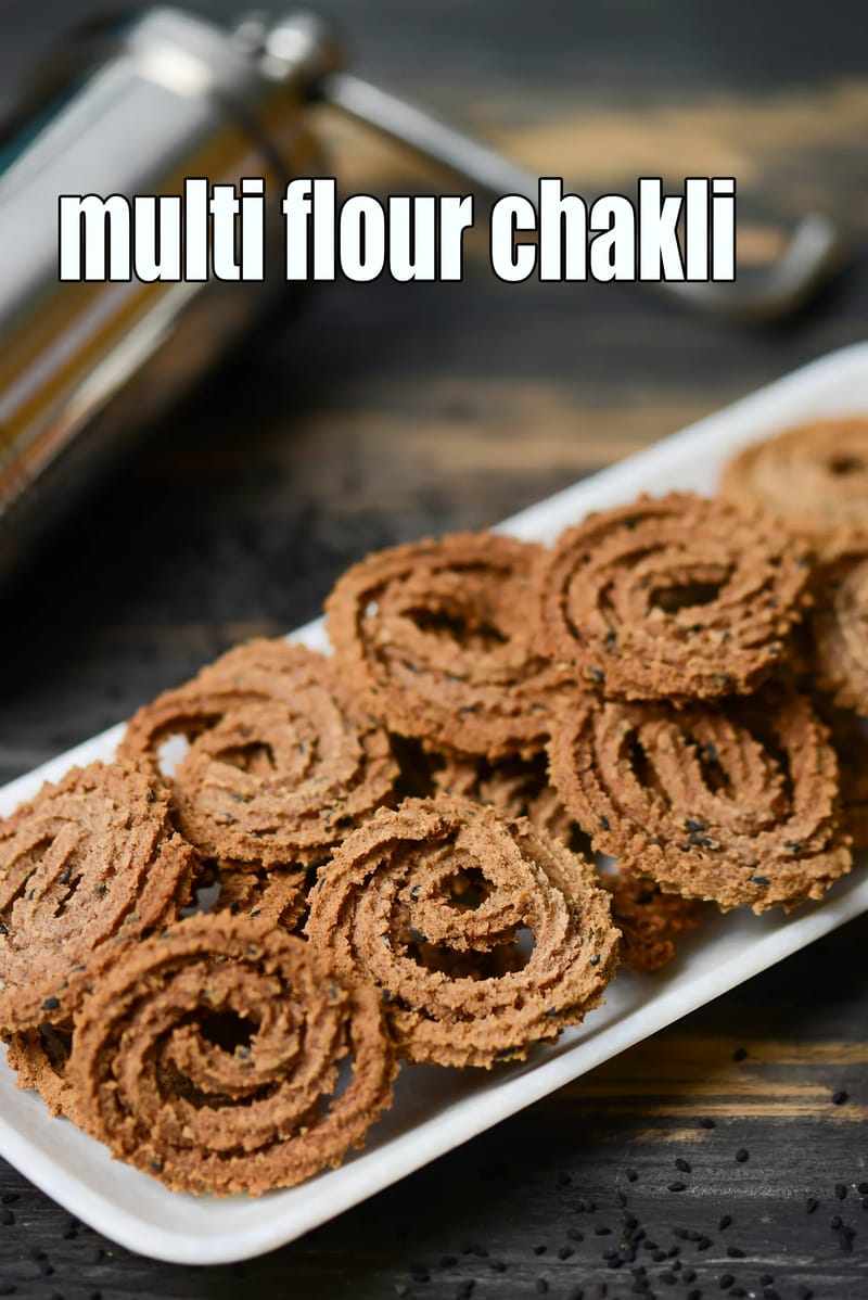 Multi flour chakli recipe | baked chakli | non fried chakli | healthy 3 flour chakli | | Tarla Dalal