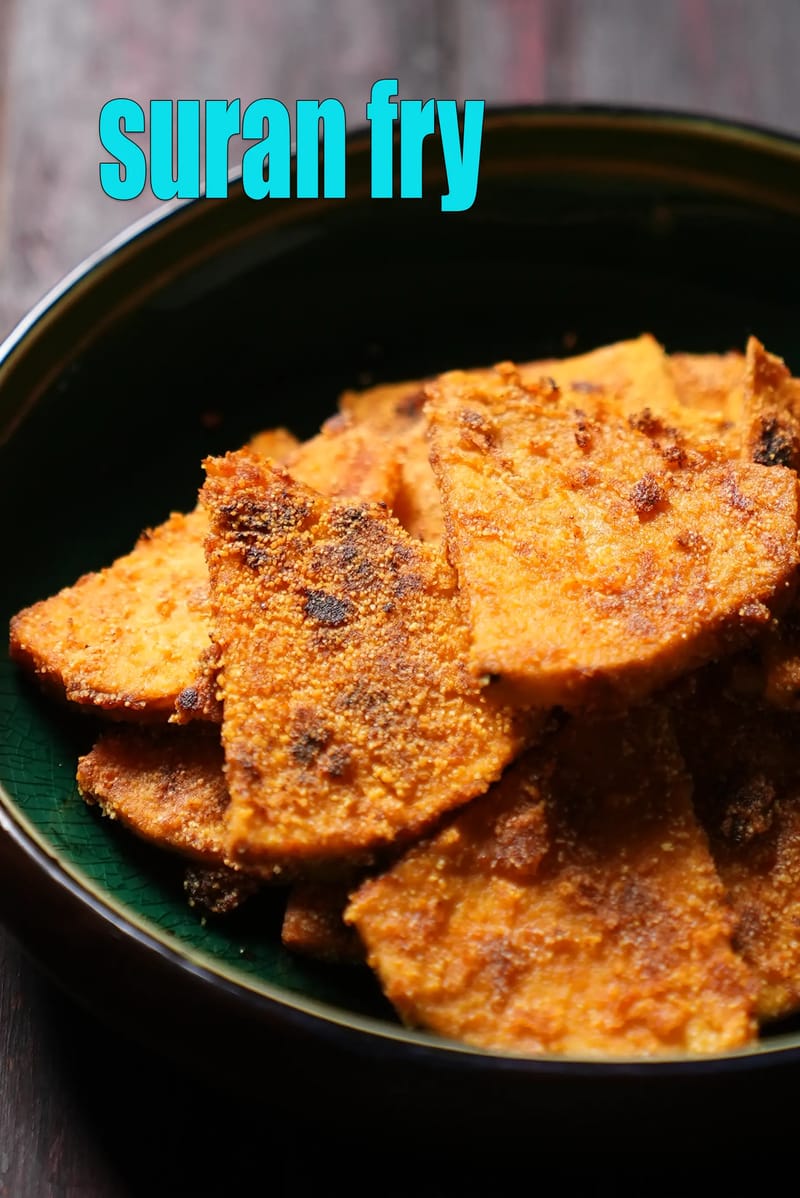 Suran fry recipe | suran rava fry | yam fry | surnache kaap | | Tarla Dalal