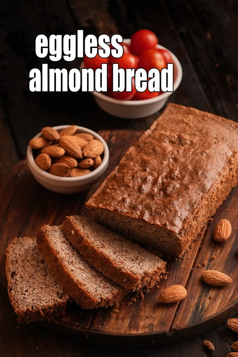 Homemade almond bread without eggs | keto almond bread | eggless almond bread | low carb almond bread | | Tarla Dalal