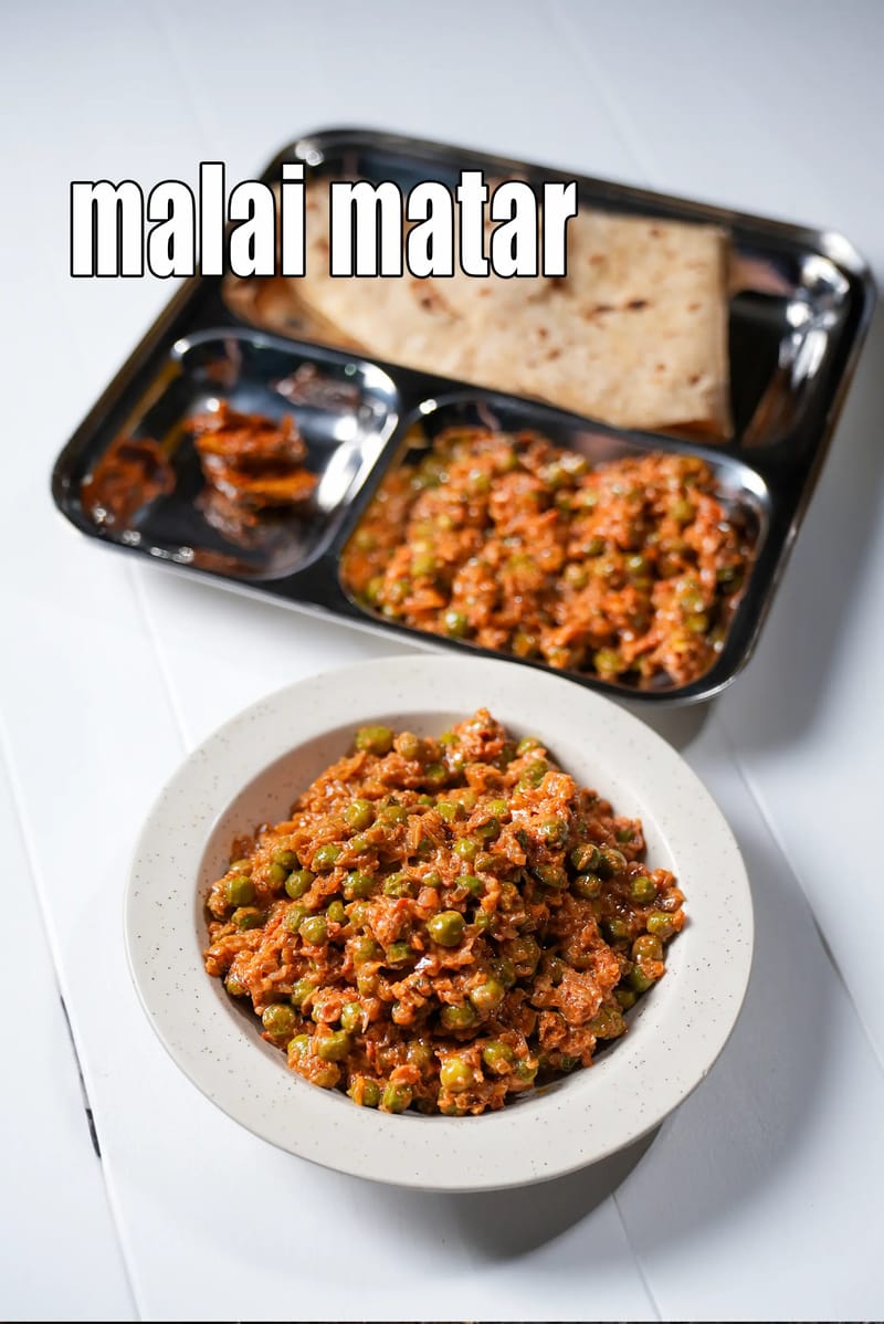 Malai matar recipe | Punjabi style creamy matar masala | mutter malai sabzi |  | Tarla Dalal