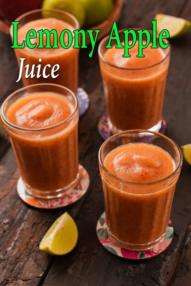 Lemon apple juice recipe | lemon and apple juice benefits | apple lemon cooler | how to make apple and lemon juice |  | Tarla Dalal
