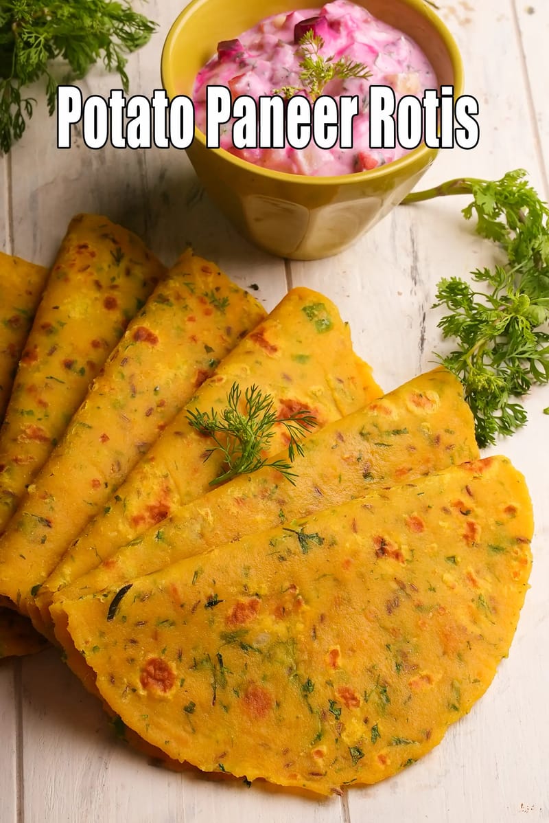 Potato paneer roti recipe | aloo paneer paratha | paneer aloo roti |  | Tarla Dalal