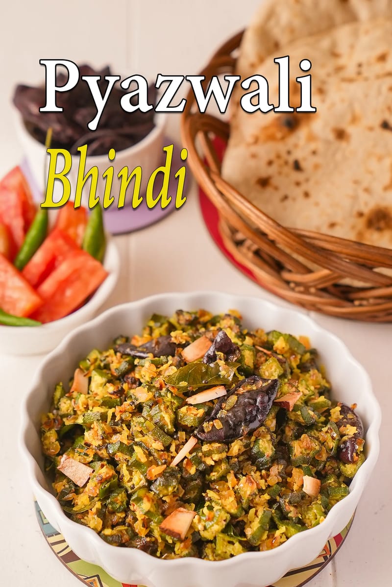 Pyazwali Bhindi | Tarla Dalal