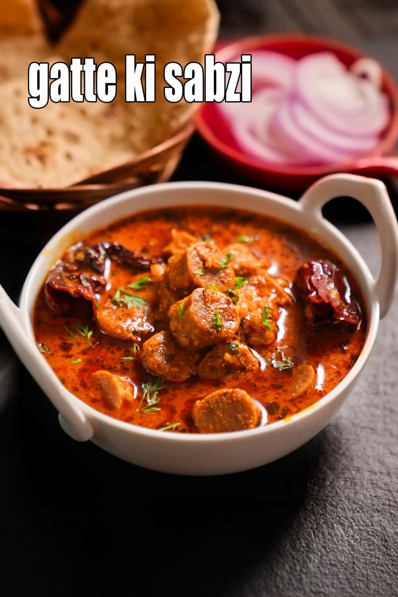 Gatte ki sabzi recipe | Rajasthani gatte ki sabji | besan ke gatte | | Tarla Dalal