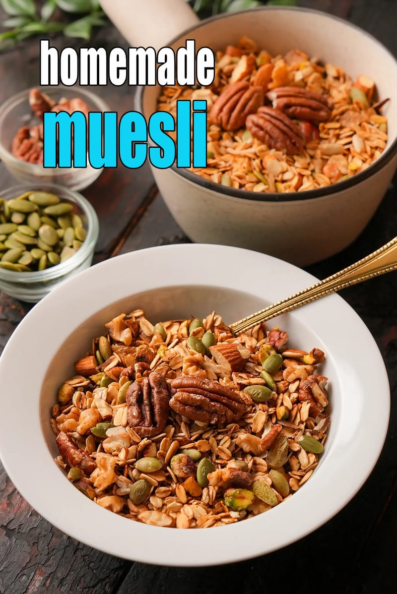 Muesli recipe | Indian style muesli | healthy no bake muesli | homemade no sugar muesli |  | Tarla Dalal