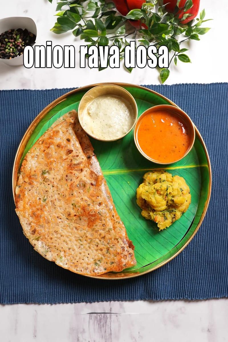Onion rava dosa recipe | instant rava dosa | crispy onion rava dosa | | Tarla Dalal
