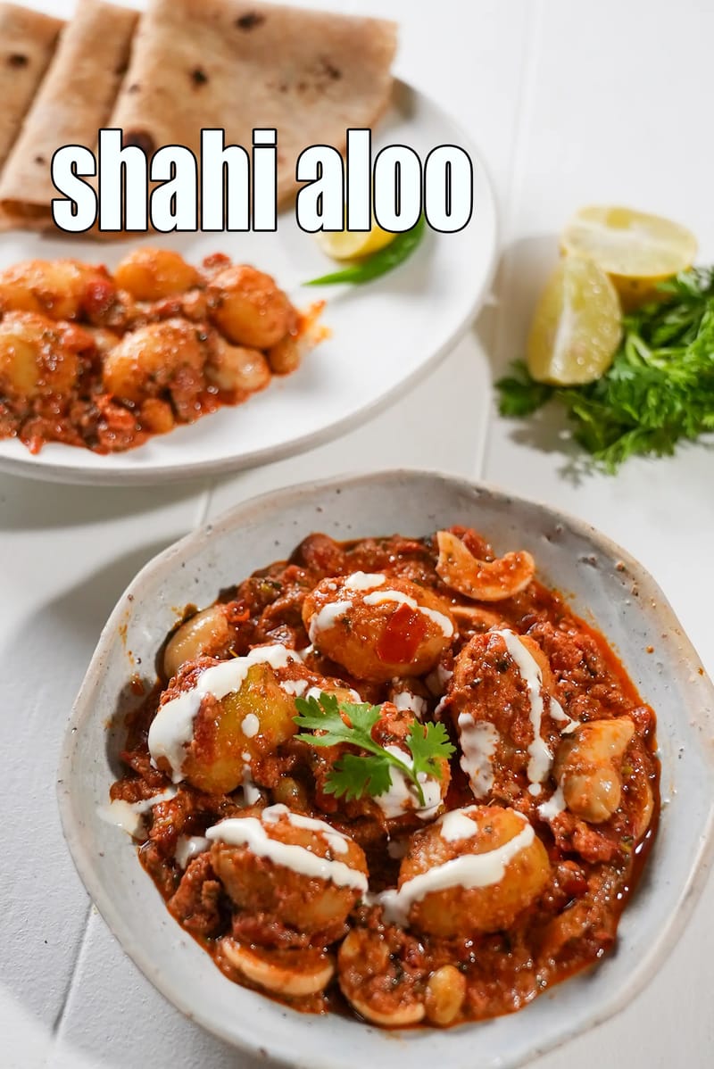 Shahi aloo recipe | Mughlai aloo sabzi with kaju |  Mughlai shahi aloo | | Tarla Dalal