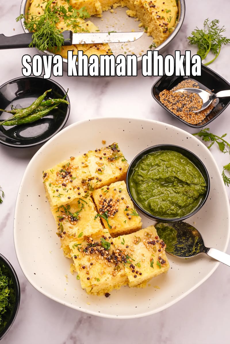 Soya khaman dhokla recipe | instant soy khaman dhokla | folic acid and protein rich dhokla | | Tarla Dalal