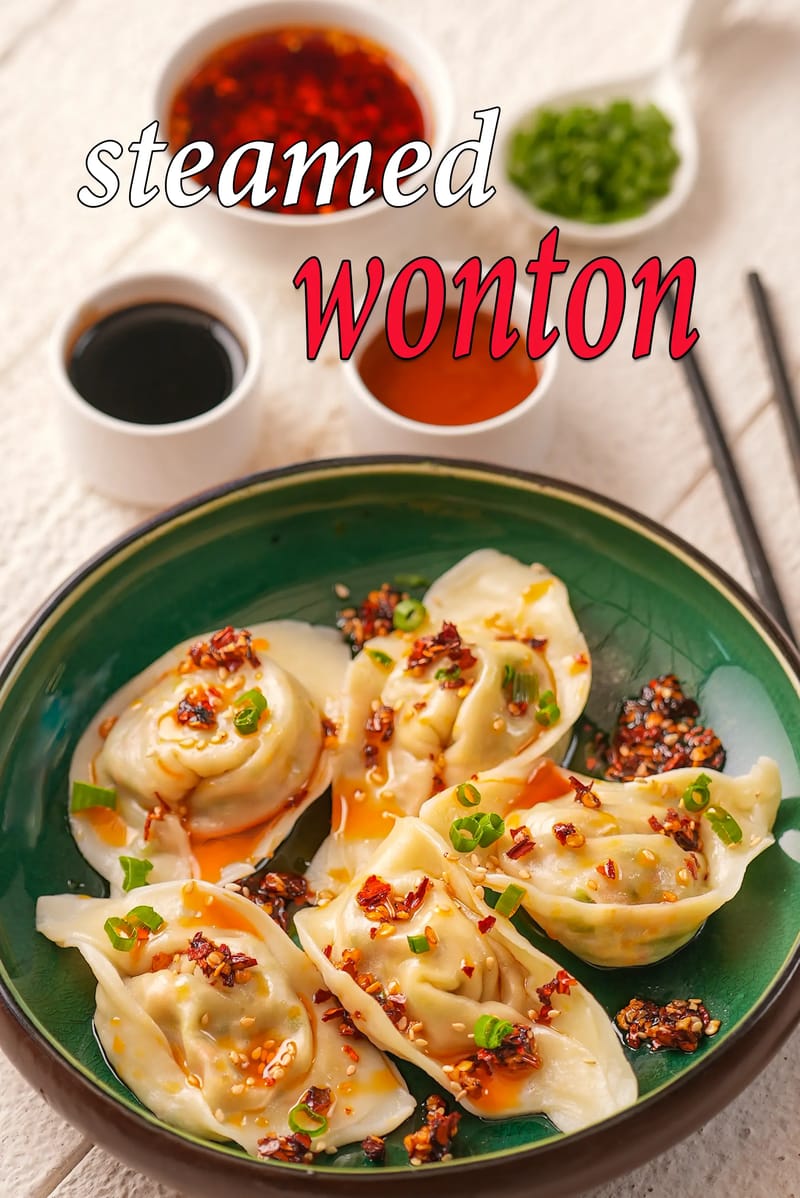 Steamed wonton recipe, Indian style | veg steamed wonton rolls | steamed vegetable wontons Chinese style | wontons in garlic sauce | how to fold wontons | | Tarla Dalal