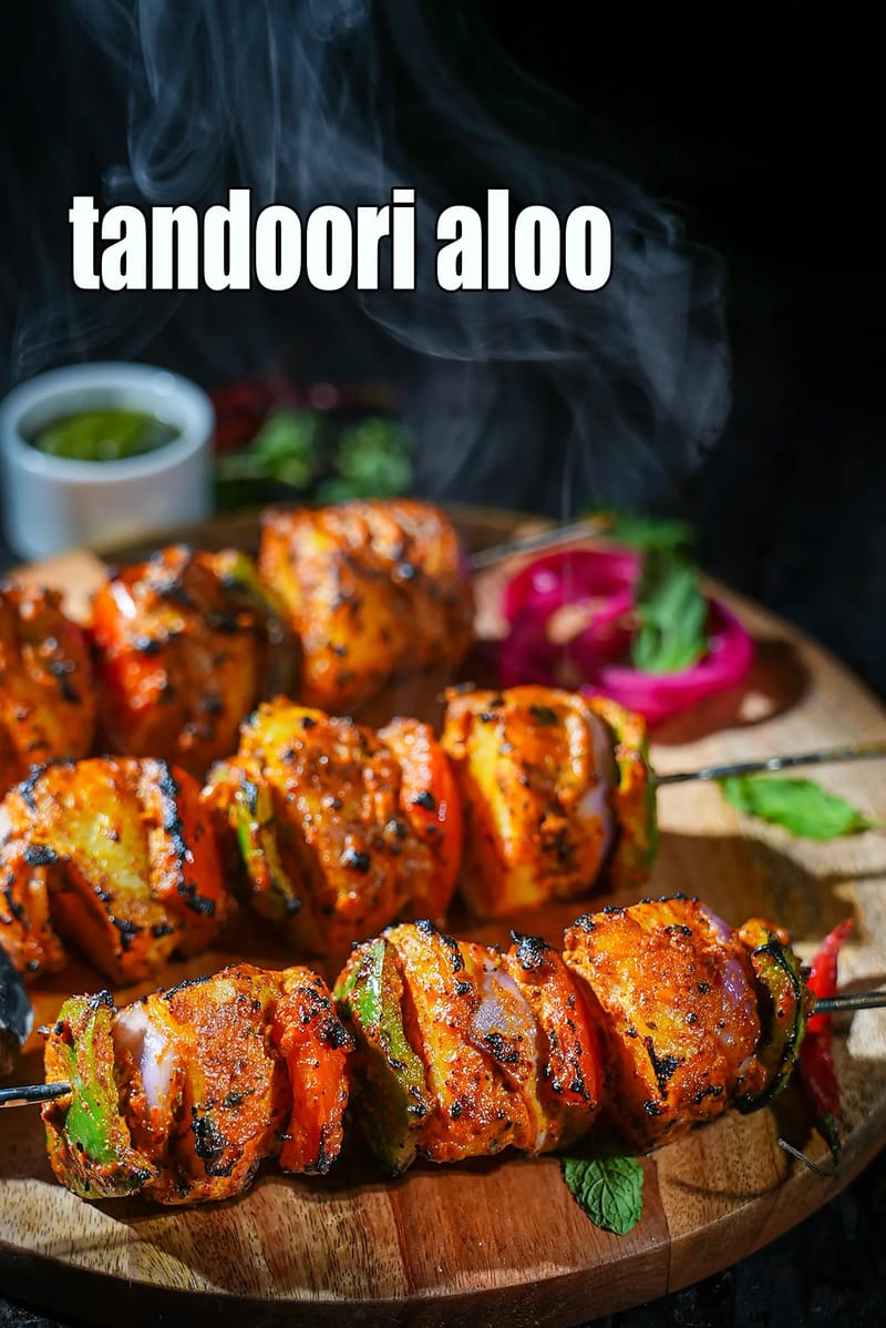 Tandoori aloo recipe | restaurant style tandoori aloo |  tandoori aloo tikka | | Tarla Dalal