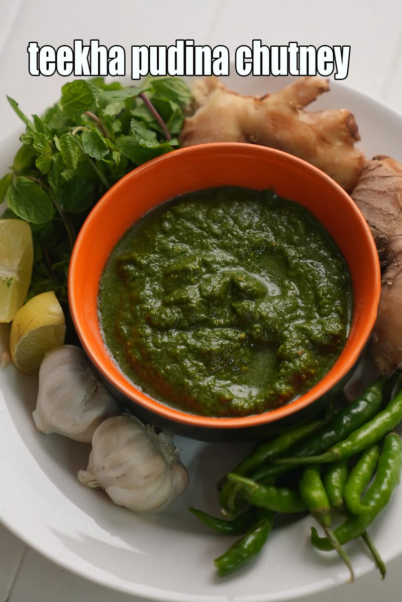 Teekha pudina chutney recipe | cilantro mint chutney | mint leaves and coriander chutney | | Tarla Dalal