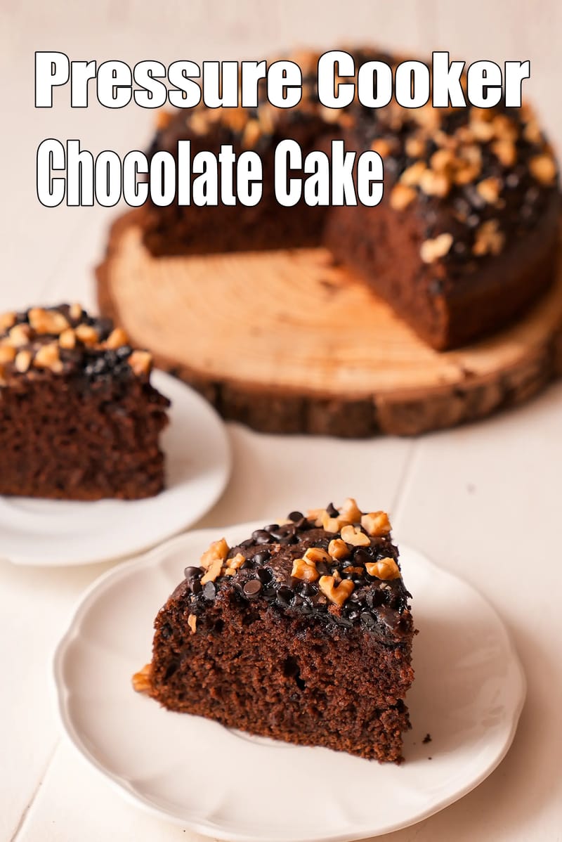 Eggless Pressure Cooker Chocolate Cake Recipe | Tarla Dalal