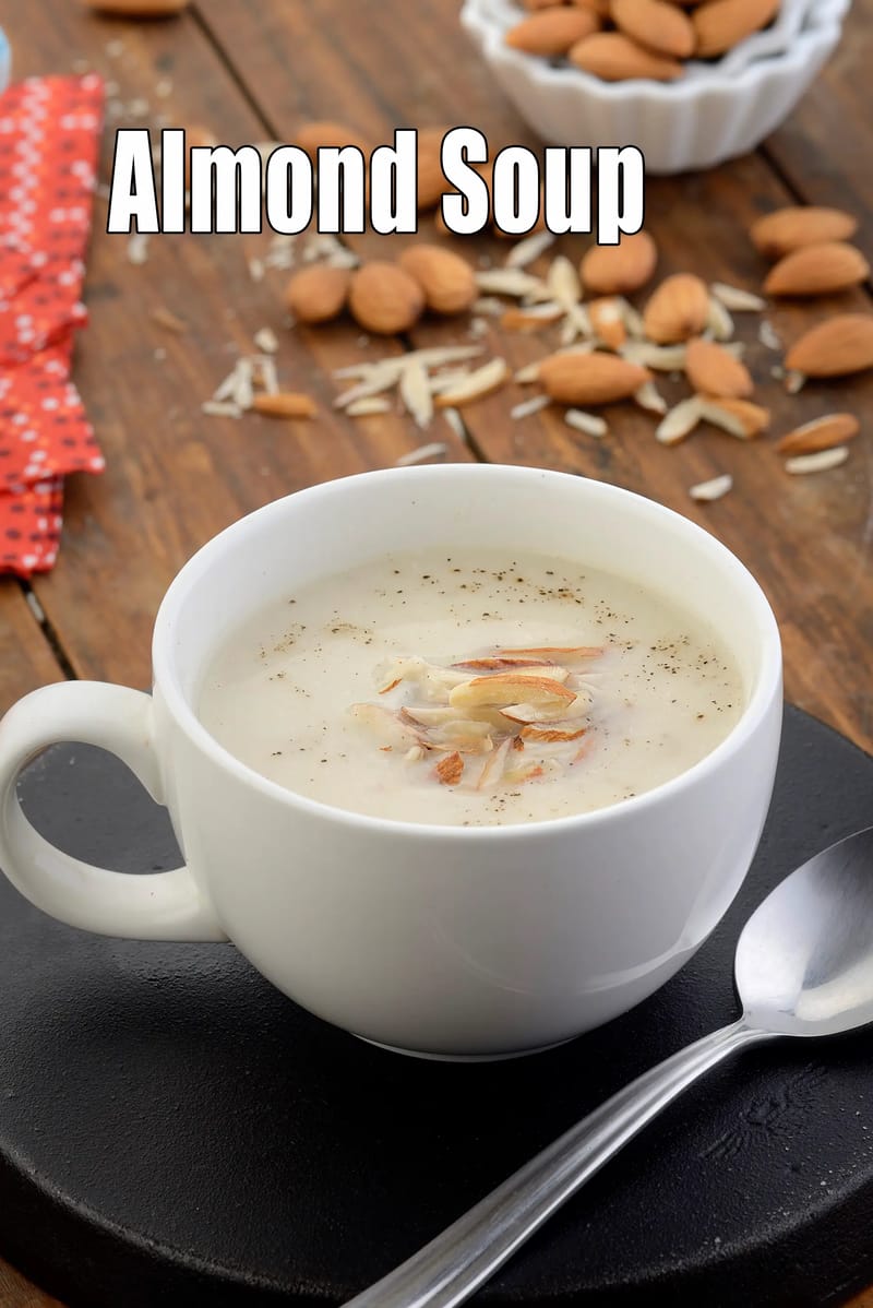 Almond soup recipe | badam soup | cream of almond soup | badam ka soup | | Tarla Dalal