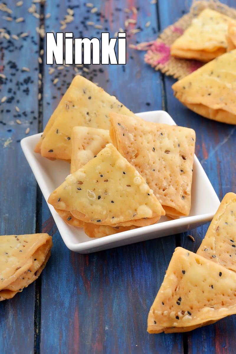 Nimki recipe | Bengali jar snack | crispy Bangla nimki | namak pare tea time snack | | Tarla Dalal