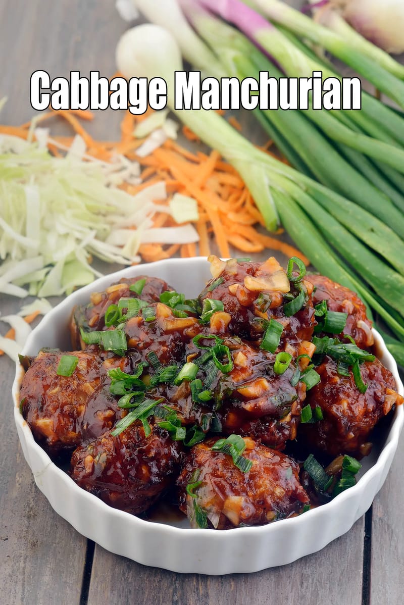 Cabbage Manchurian, Veg Chinese Starter | Tarla Dalal