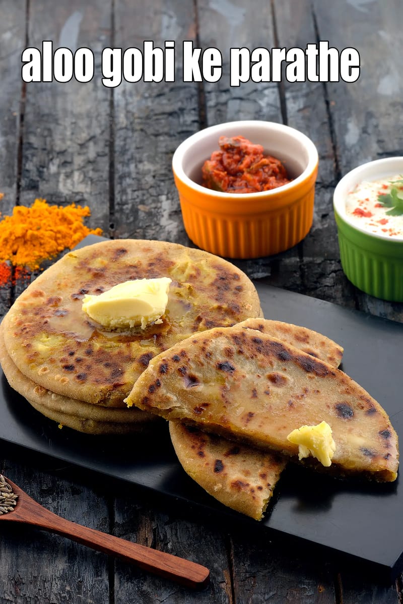 Aloo gobi ke parathe recipe | aloo cauliflower paratha |  Punjabi masala gobi paratha | aloo gobi paratha dhaba style | | Tarla Dalal