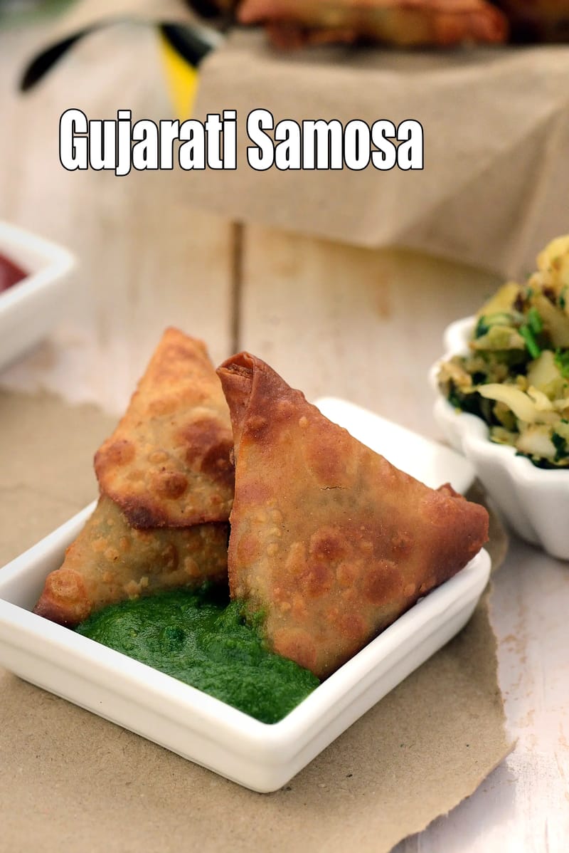 Gujarati samosa recipe | Gujarati style vegetable samosa | samosa recipe with samosa patti | | Tarla Dalal