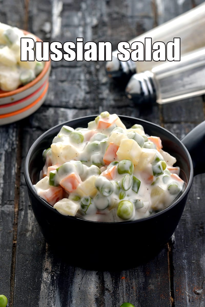 Russian salad recipe | vegetarian Russian salad | Indian style Russian salad | | Tarla Dalal