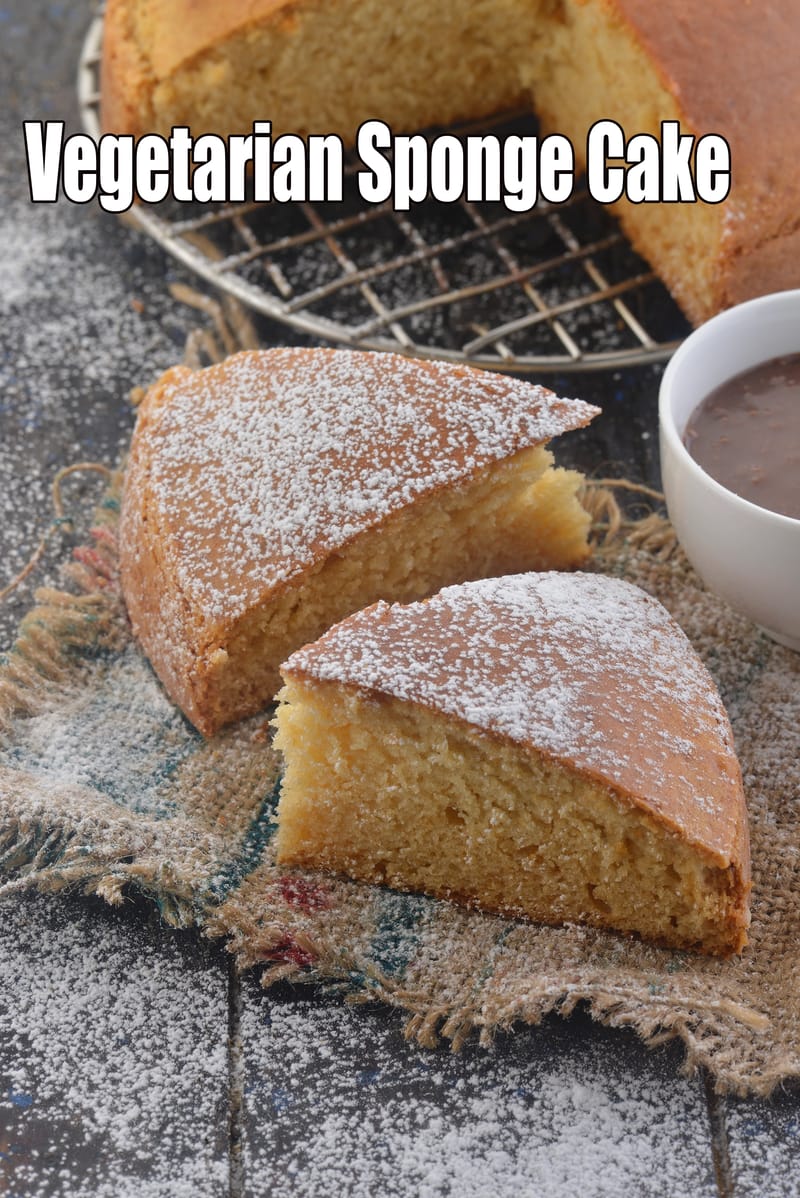 Vegetarian sponge cake | eggless sponge cake | Indian vanilla sponge cake no eggs | | Tarla Dalal