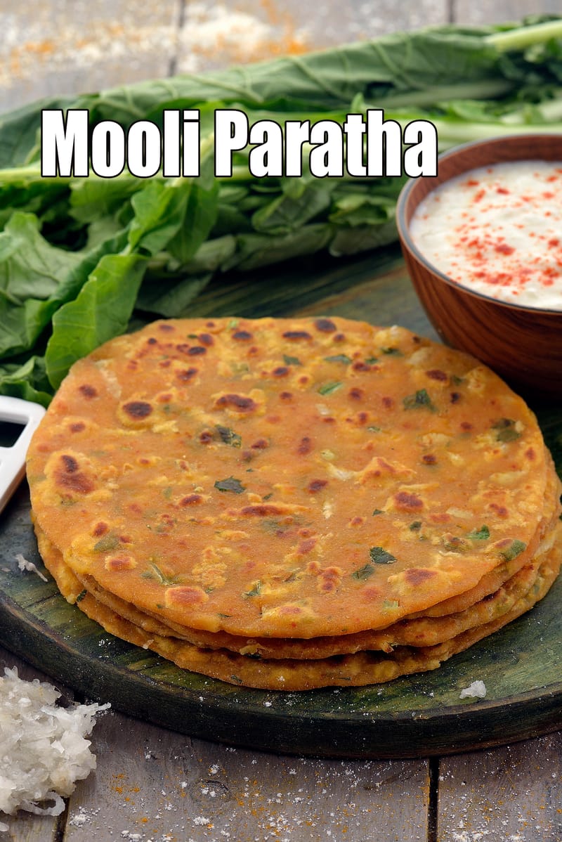 Mooli paratha recipe | Punjabi mooli paratha | traditional mooli ka paratha | radish paratha | diabetic friendly mooli paratha | | Tarla Dalal