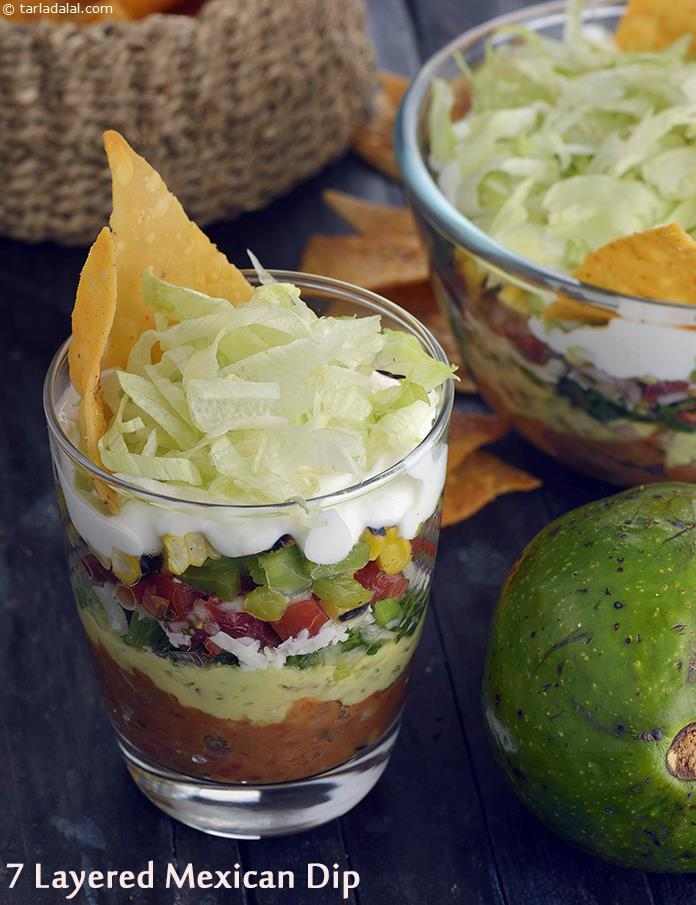 7 Layered Mexican Dip | Tarla Dalal
