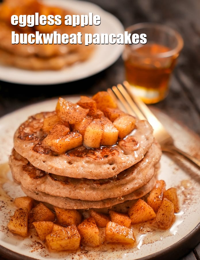 Eggless apple buckwheat pancakes | Indian style buckwheat apple pancake with curds | gluten free apple cinnamon buckwheat pancakes | | Tarla Dalal