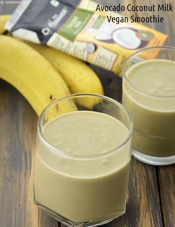 Avocado Coconut Milk Vegan Smoothie | Tarla Dalal
