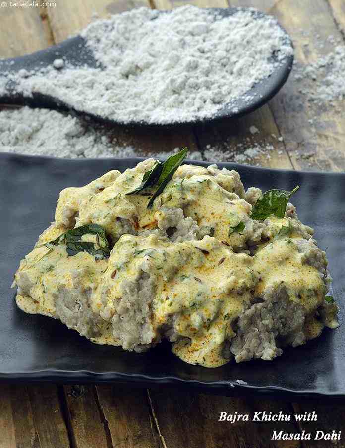 Bajra Khichu With Masala Dahi Recipe | Tarla Dalal