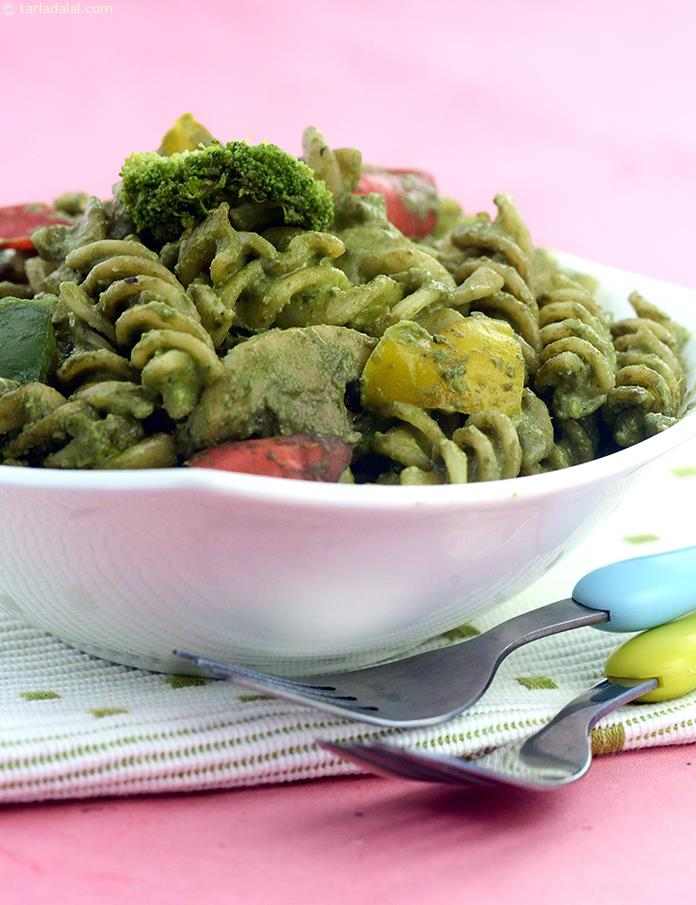 Baked Pesto Pasta | Tarla Dalal
