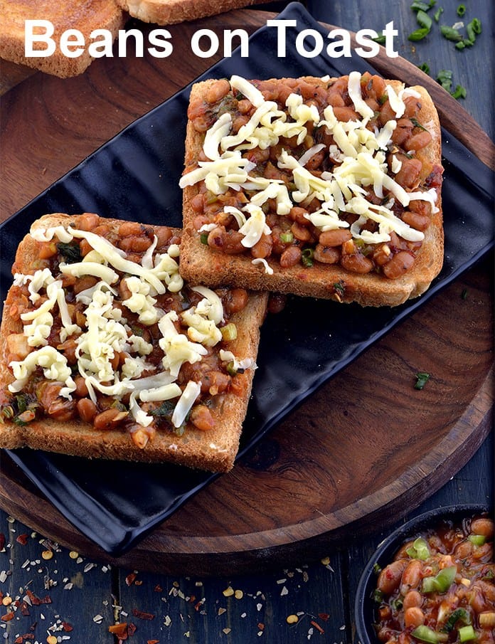 Beans on toast recipe | Indian style baked beans on toast | | Tarla Dalal
