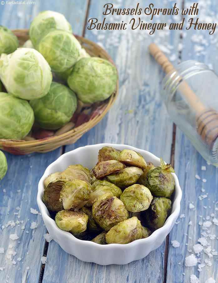 Brussels Sprouts with Balsamic Vinegar and Honey | Tarla Dalal