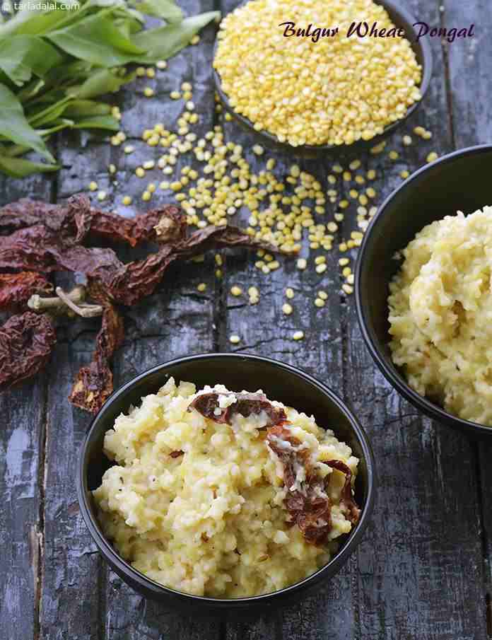 Bulgur Wheat Pongal, Low Salt Recipe | Tarla Dalal