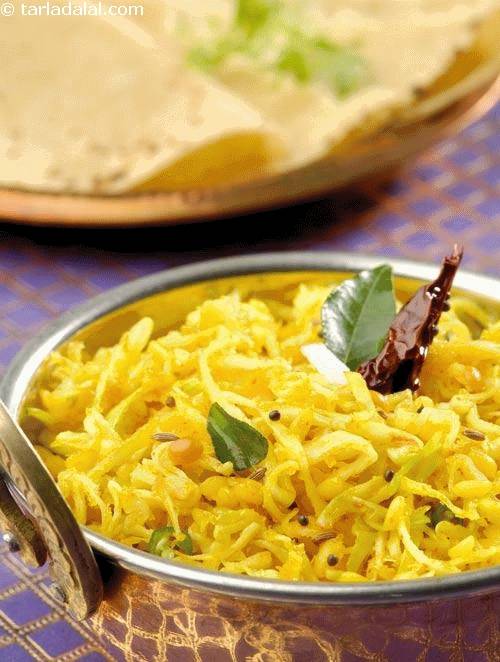 Cabbage Kootu ( Know Your Green Leafy Vegetables) | Tarla Dalal