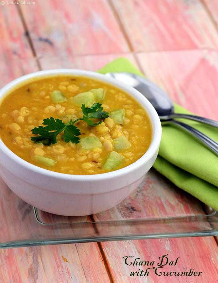 Chana dal with cucumber recipe | cucumber chana dal subzi | healthy chana dal sabzi | khira aur chana dal ki sabji | | Tarla Dalal