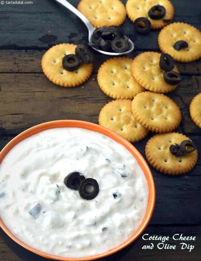 Cottage Cheese and Olive Dip | Tarla Dalal