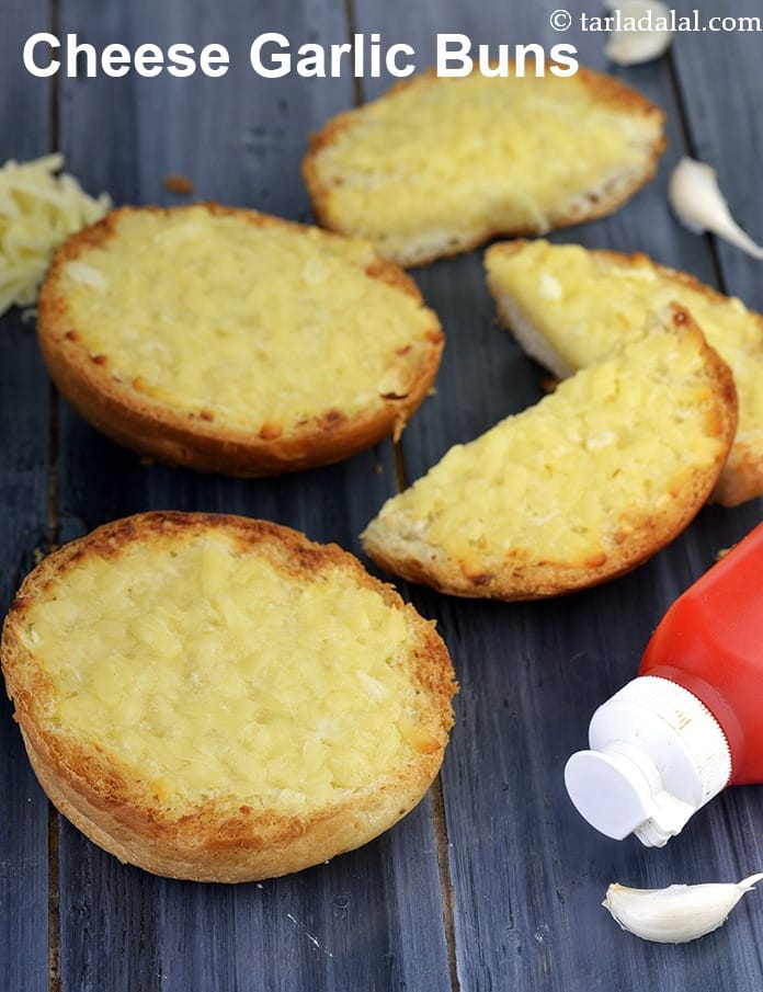 Cheese Garlic Buns | Tarla Dalal
