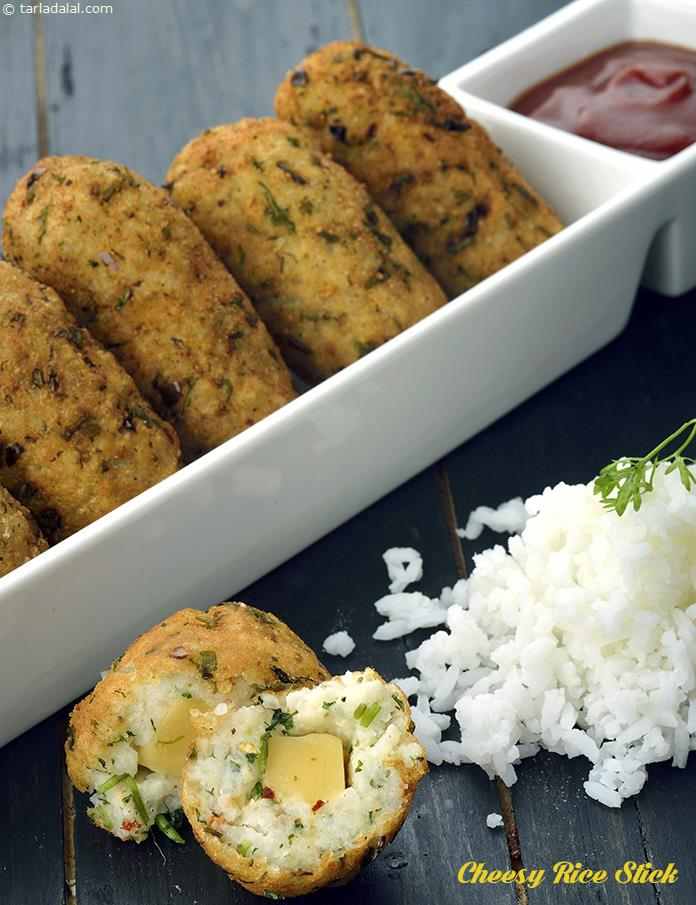 Cheesy Rice Stick Recipe | Tarla Dalal